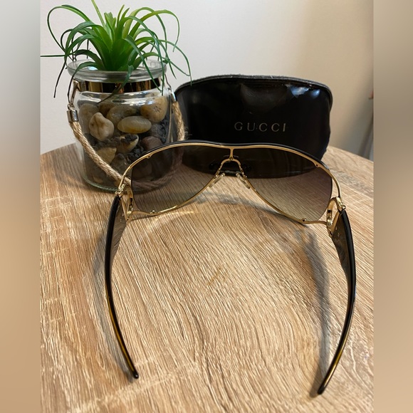 Vintage GG 2764/S Gucci HorseBit Oversized Wrap Around Tortoiseshell Sunglasses - Picture 4 of 11